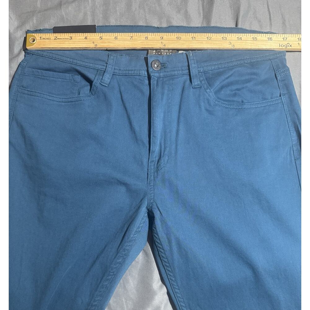 JACHS New York Men’s Straight Fit Casual 5 Pocket Pants 34x29 Dark Teal - Picture 3 of 12